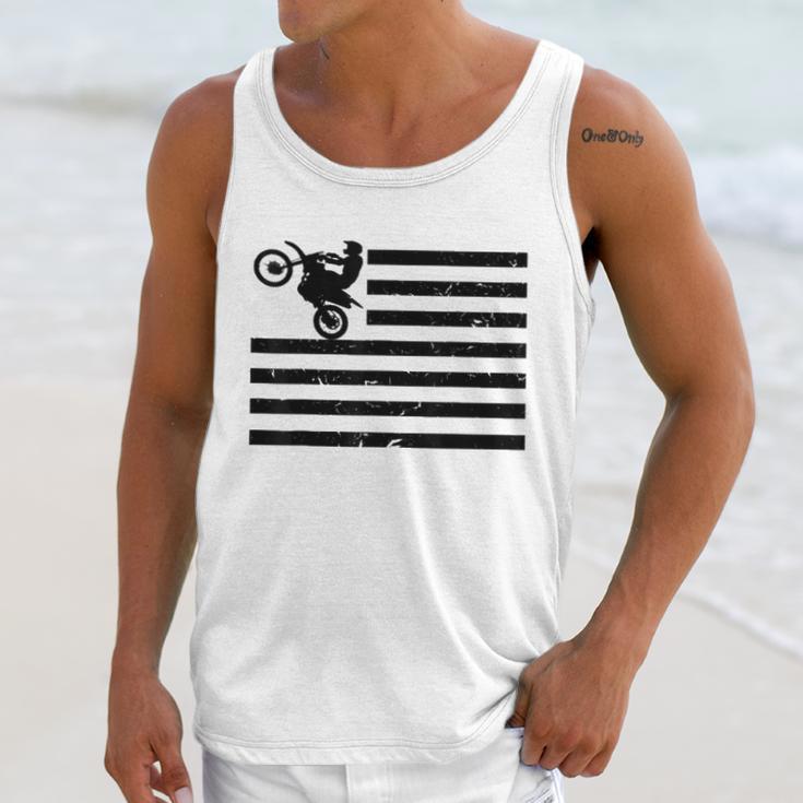 Motocross Braaap Vintage Usa American Flag Men Tank Top