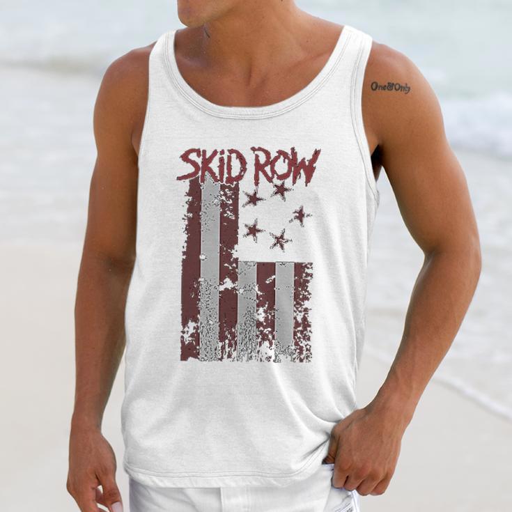 Skid Row Distressed Print Flag Men Tank Top