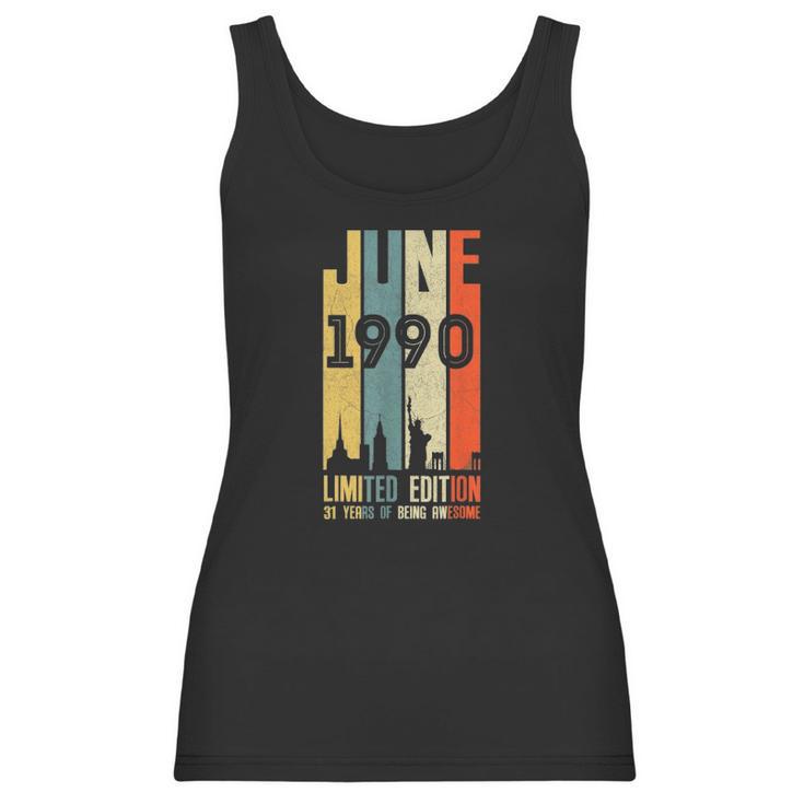 31St Birthday Decorations June 1990 Men Women 31 Years Old Women Tank Top