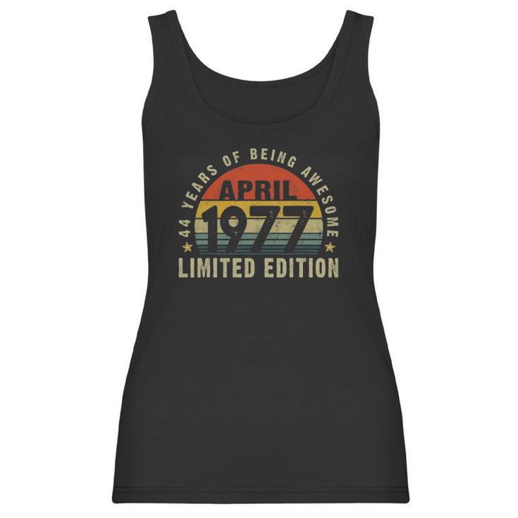 44 Years Old 44Th Birthday Men Women Decorations April 1977 Ver2 Women Tank Top