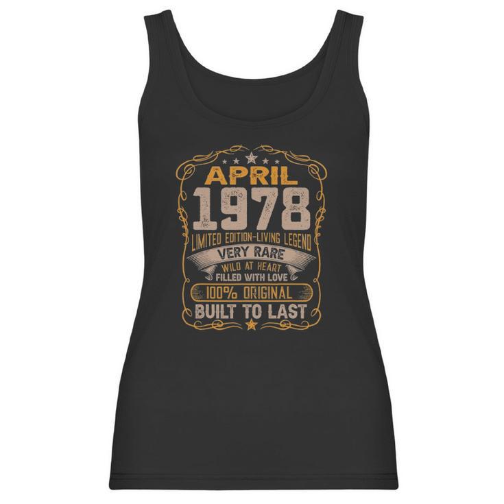 44Th Birthday Decoration April 1978 Men Women 44 Years Old Women Tank Top