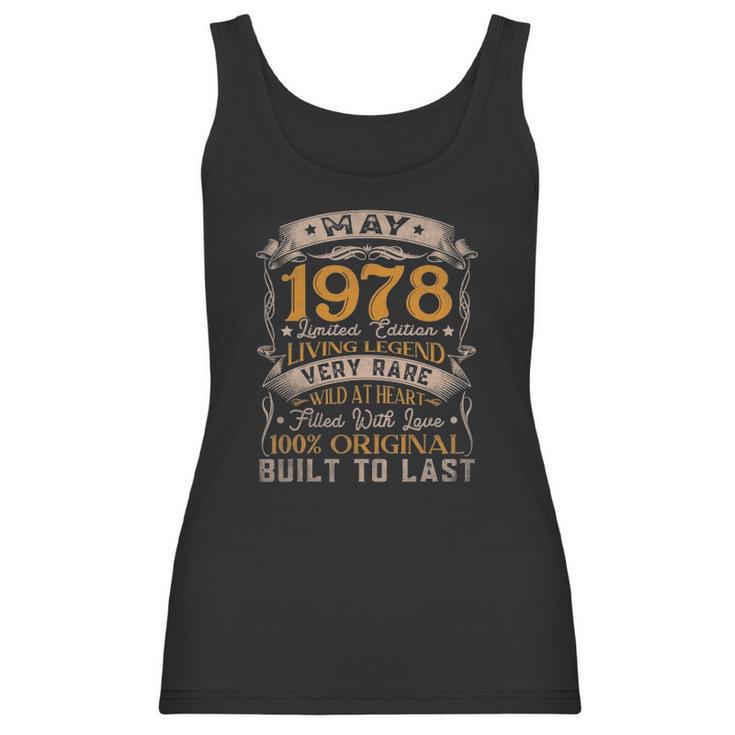 44Th Birthday Decorations May 1978 Men Women 44 Years Old Women Tank Top