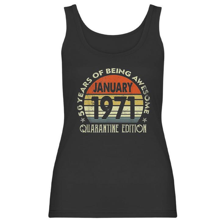 50Th Birthday Gift 50 Years Old Retro Vintage January 1971 Women Tank Top