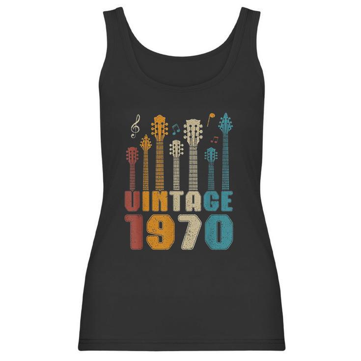 50Th Birthday Gifts Vintage 1970 Guitarist Guitar Lovers Women Tank Top