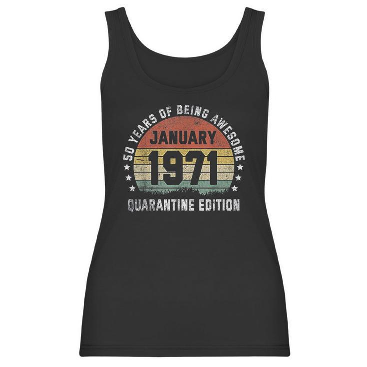 50Th January 1971 Vintage Birthday Gift Women Tank Top