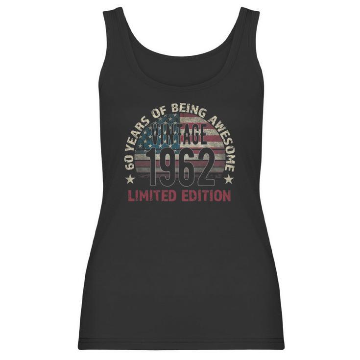 60Th Birthday Gift Men Vintage 1962 60 Years Old - Usa Flag Women Tank Top