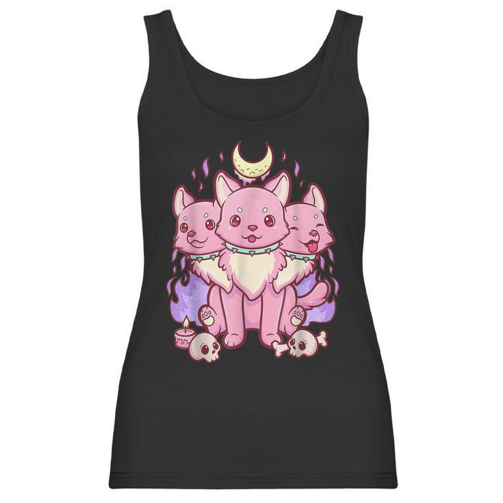 Anime Kawaii Pastel Goth Cute Creepy 3 Headed Dog  Men Women T-Shirt Graphic Print Casual Unisex Tee Women Tank Top