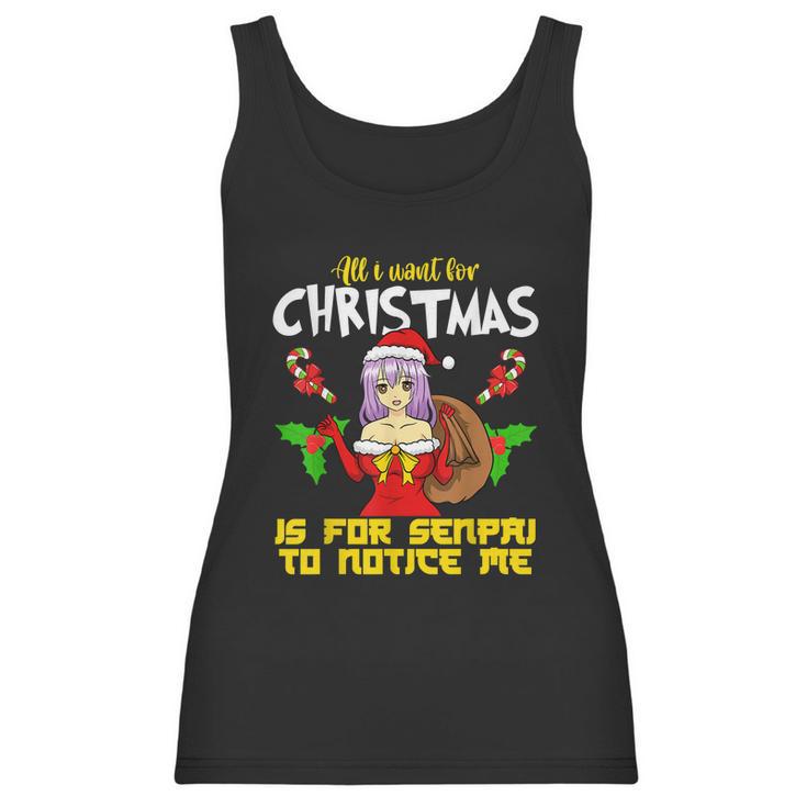 Anime Manga Gaming Cosplay Merry Christmas Senpai Notice Me Women Tank Top