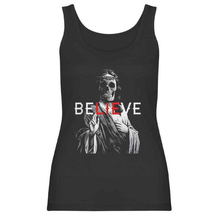 Antichrist Jesus Skull Believe Atheist Women Tank Top