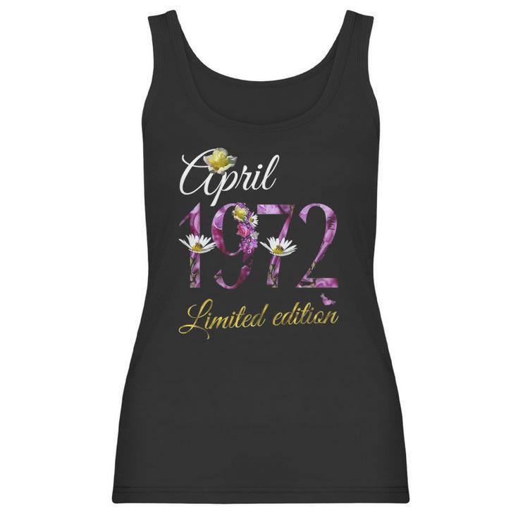 April 1972 Tee - 50 Years Old Floral 1972 50Th Birthday Gift Women Tank Top