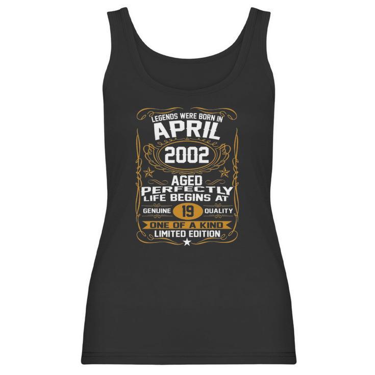 April 2002 19Th Birthday Gift 19 Years Old Men Women Women Tank Top