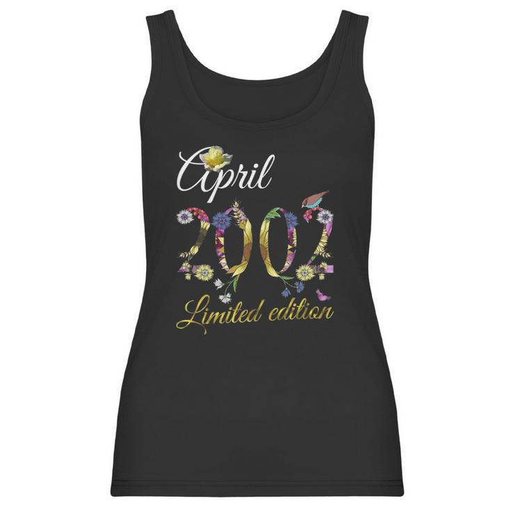 April 2002 20 Years Old Sunflower Floral 20Th Birthday Gift Women Tank Top