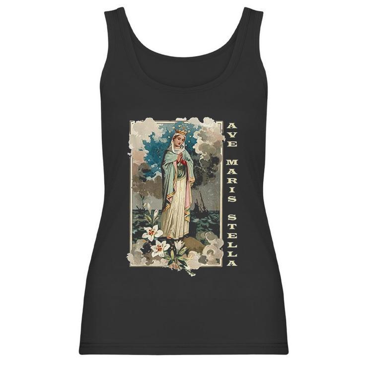 Ave Maris Stella Lady Blessed Mother Mary Latin Women Tank Top