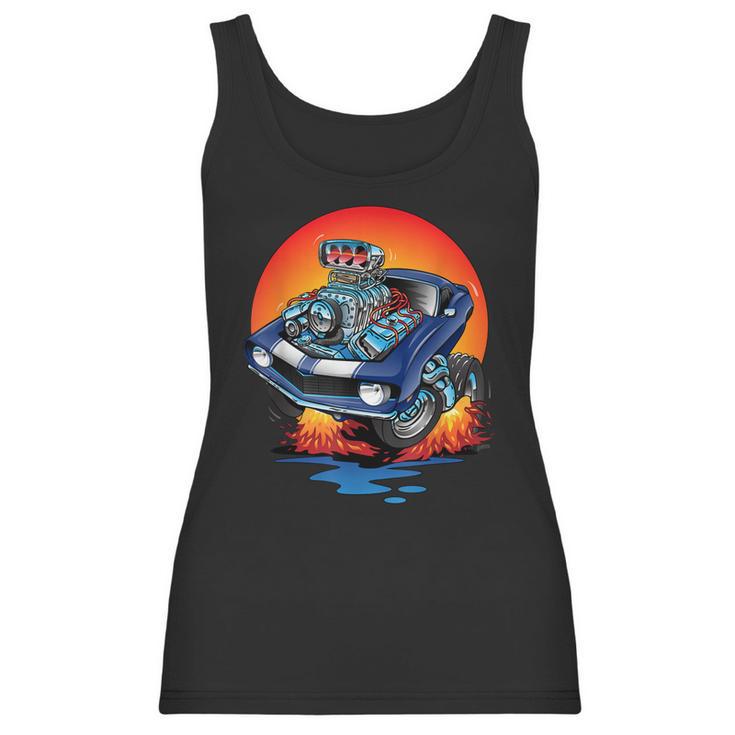 Awesome Classic Sixties Muscle Car Funny Hot Rod Cartoon Women Tank Top