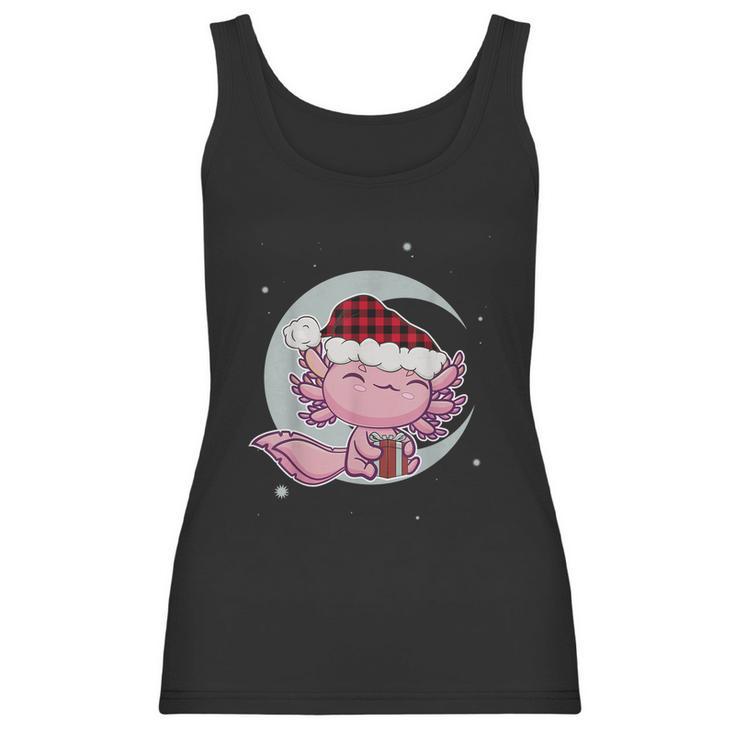 Axolotl Christmas Manga Kawaii Salamander Cute Santa Moon Women Tank Top