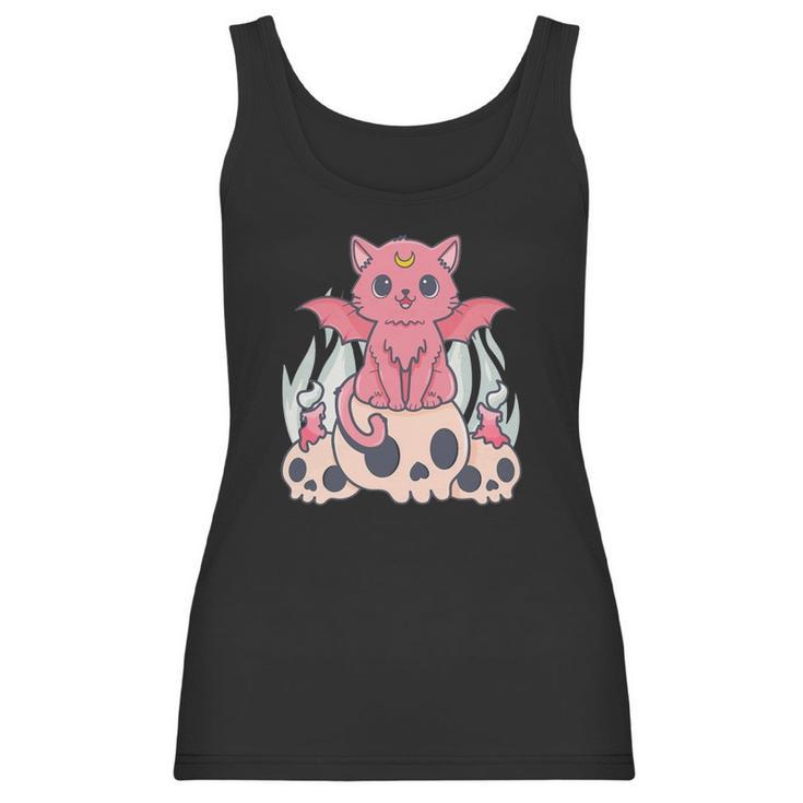 Bat Cat Kawaii Pastel Goth Cute Skulls Gift Cat Lover Men Women T-Shirt Graphic Print Casual Unisex Tee Women Tank Top