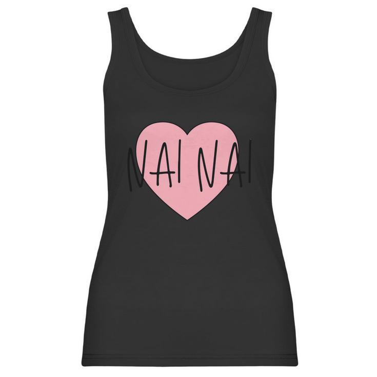 Chinese Grandma Nai Nai Grandmother Pink Heart Nai Nai Funny Gift Women Tank Top