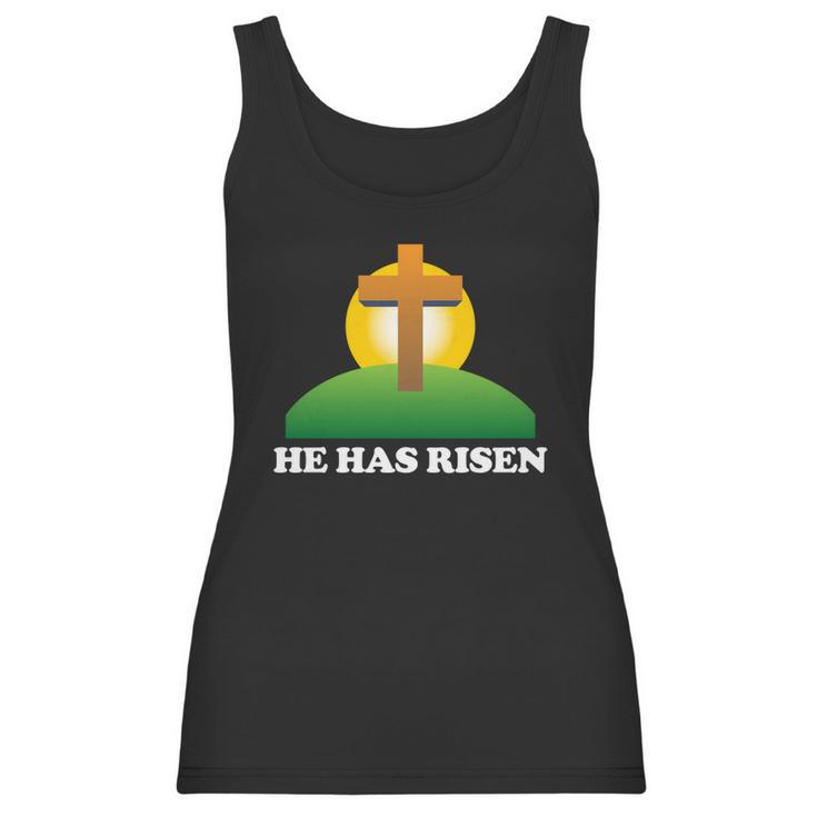 Christian Easter He Has Risen Christianity Cross Women Tank Top