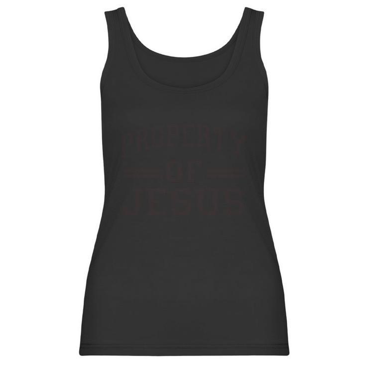 Christian Property Of Jesus Black Logo Women Tank Top