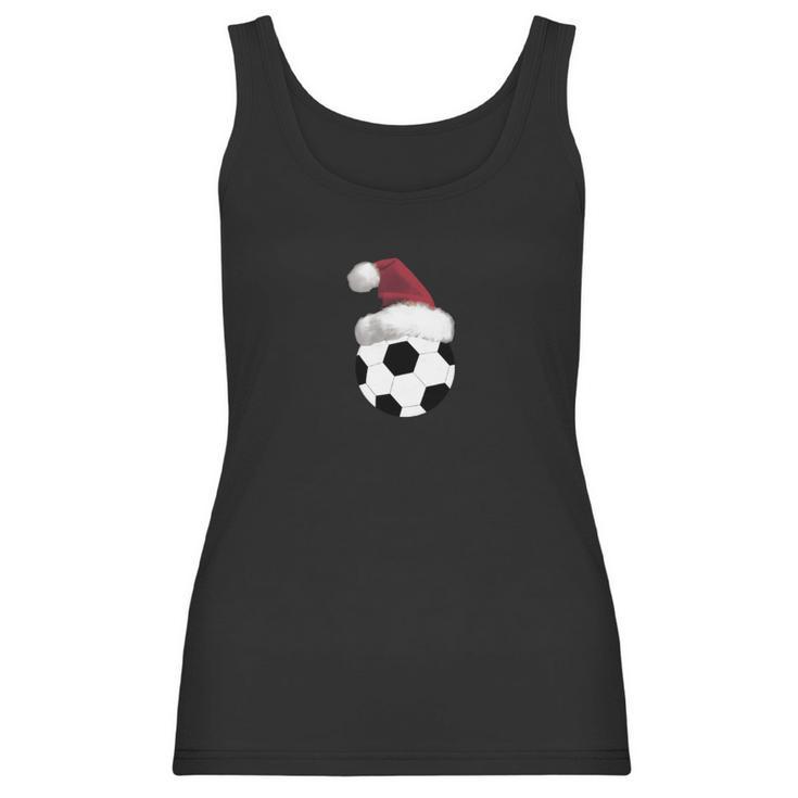 Christmas Soccer Ball Santa Claus Hat T-Shirt_Extract Women Tank Top