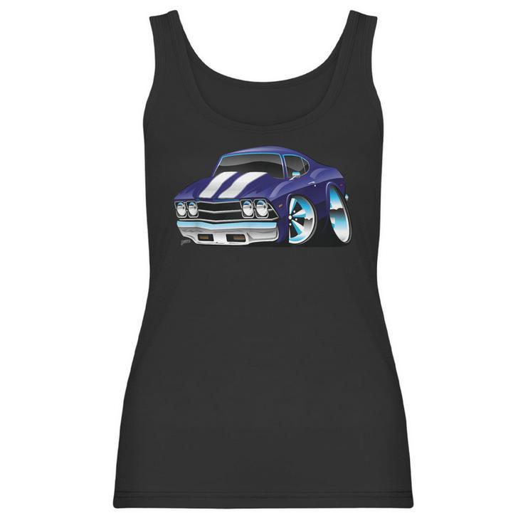 Classic Sixties Muscle Car Funny Hot Rod Cartoon Women Tank Top