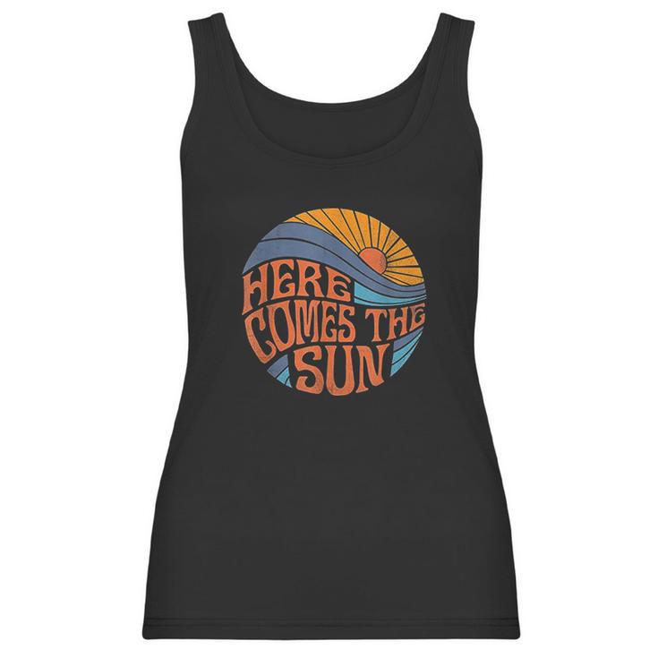 Here Comes The Sun Vintage Retro Sixties Surf Summer Beach Women Tank Top