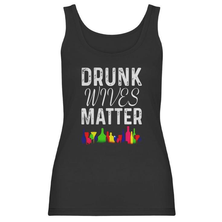 Cute Drunk Wives Matter Colorful Bottles Satire T- Shirt Women Tank Top