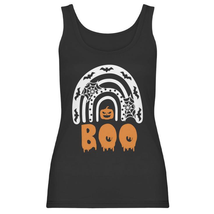 Cute Halloween Funny Halloween Day Halloween Ghost Rainbow Boo Rainbow Hal Women Tank Top