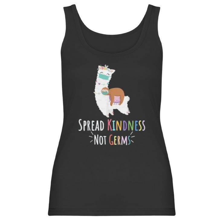 Cute Llama And Sloth Spread Kindness Not Germs Social Distancing Women Tank Top