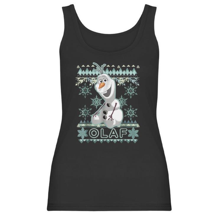 Disney Frozen Olaf Ugly Christmas Sweater Graphic T-Shirt Women Tank Top