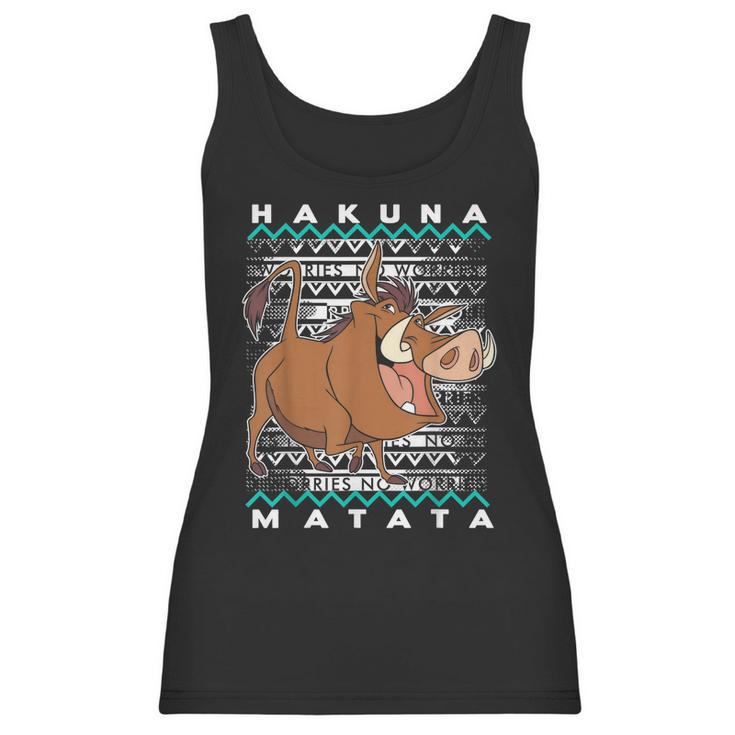 Disney Lion King Pumba Ugly Christmas Graphic T-Shirt Women Tank Top