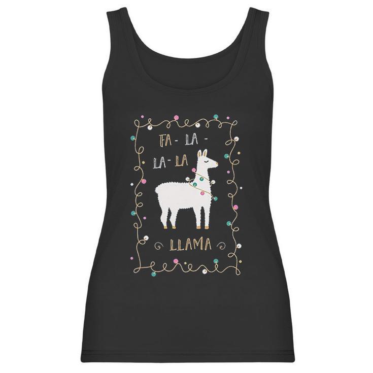 Fa La La La Llama Southern Charm Collection On A Navy Women Tank Top