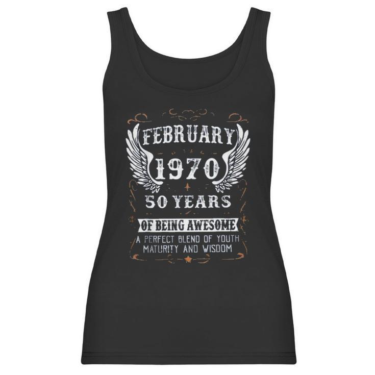 February 1970 50 Years Of Being Awesome Enjoyable Gift 2022 Women Tank Top