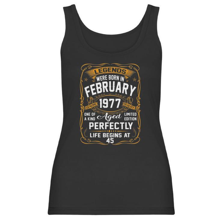 February 1977 45Th Birthday Gift 45 Years Old Men Women Women Tank Top