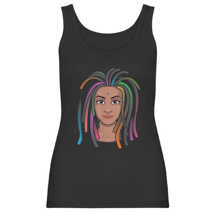 Funny Afro Radiant Black Woman With Dreadlocks Gift Women Women Tank Top