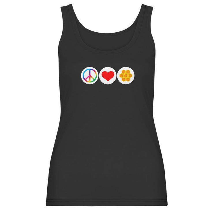 Funny Beekeeping Peace Love Honey Bee Women Tank Top