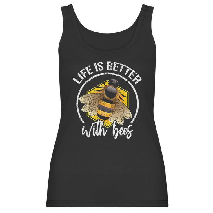 Funny Life Is Better With Bees Love Honey Women Tank Top