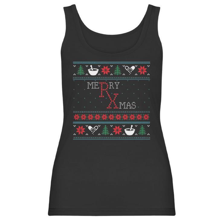 Funny Pharmacist Pharmacy Ugly Christmas Xmas Women Tank Top