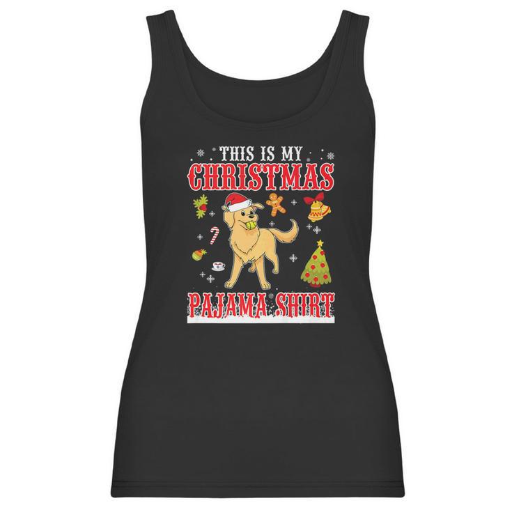 Golden Retriever Snow Gilf This Is My Christmas Pajama Shirt Women Tank Top