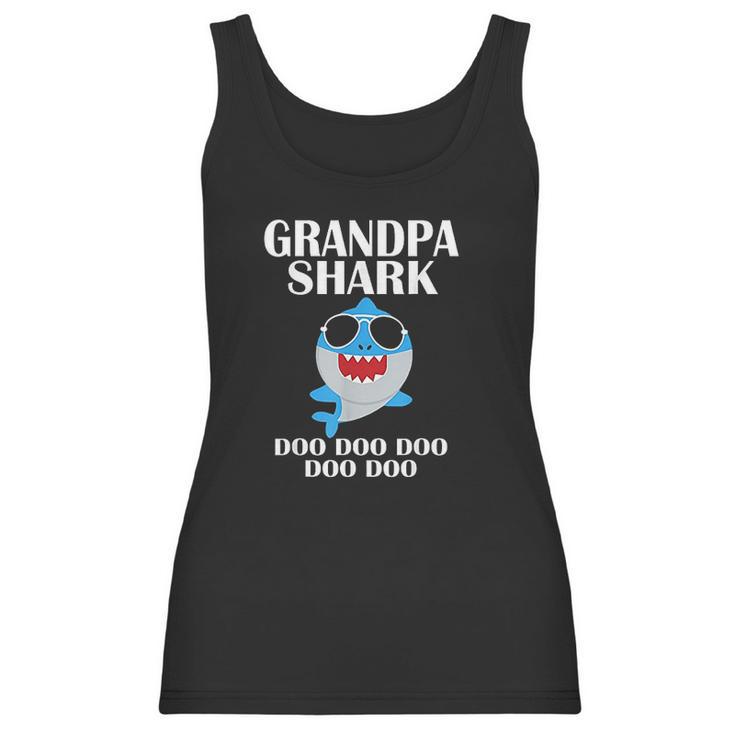 Grandpa Shark Doo Doo Fathers Day Grandpa Christmas Women Tank Top