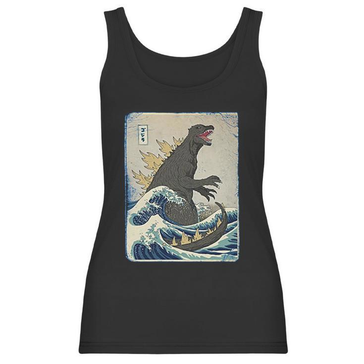 The Great Godzilla Off Kanagawa Funny Women Tank Top