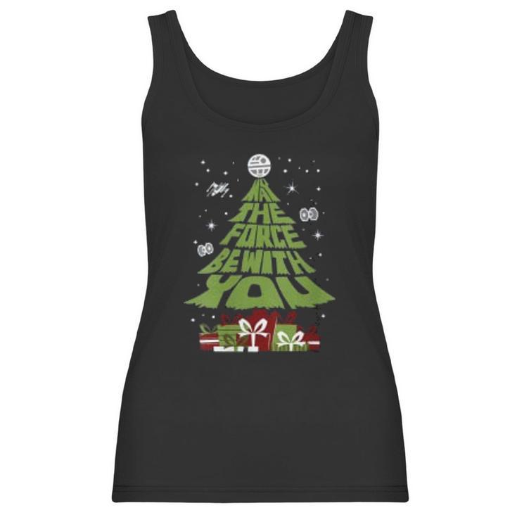 Grinch May The Force Be With You Christmas Tree Women Tank Top