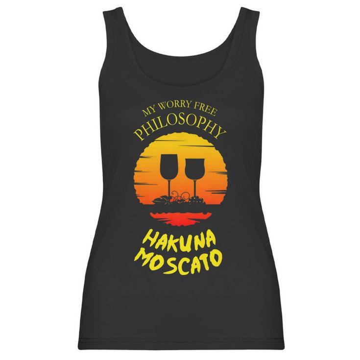 Hakuna Moscato It Means Drink Fine Wine Funny Women Tank Top