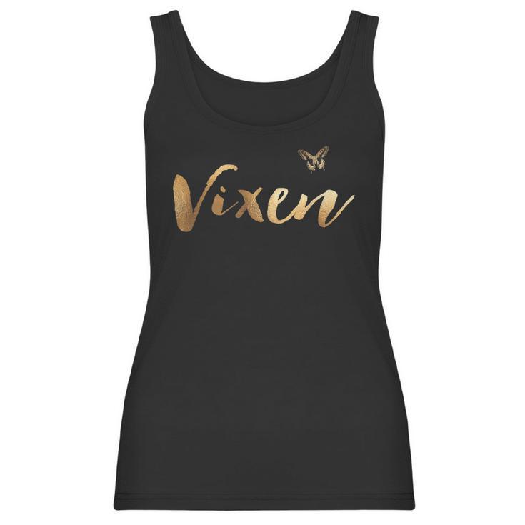 Womens Hotwife Vixen And Butterfly In Gold Women Tank Top