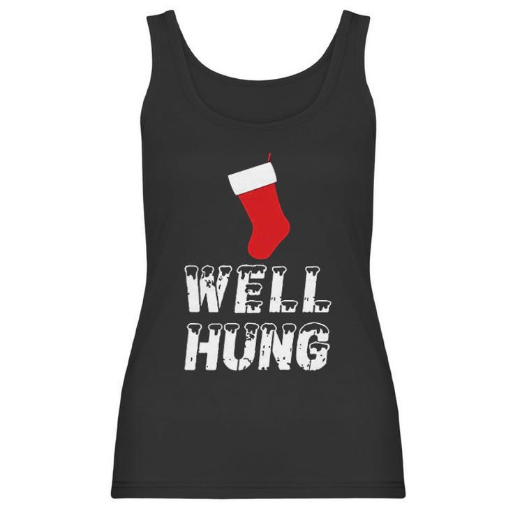 Well Hung  Funny Inappropriate Christmas Office Party  Ugly Xmas Women Tank Top