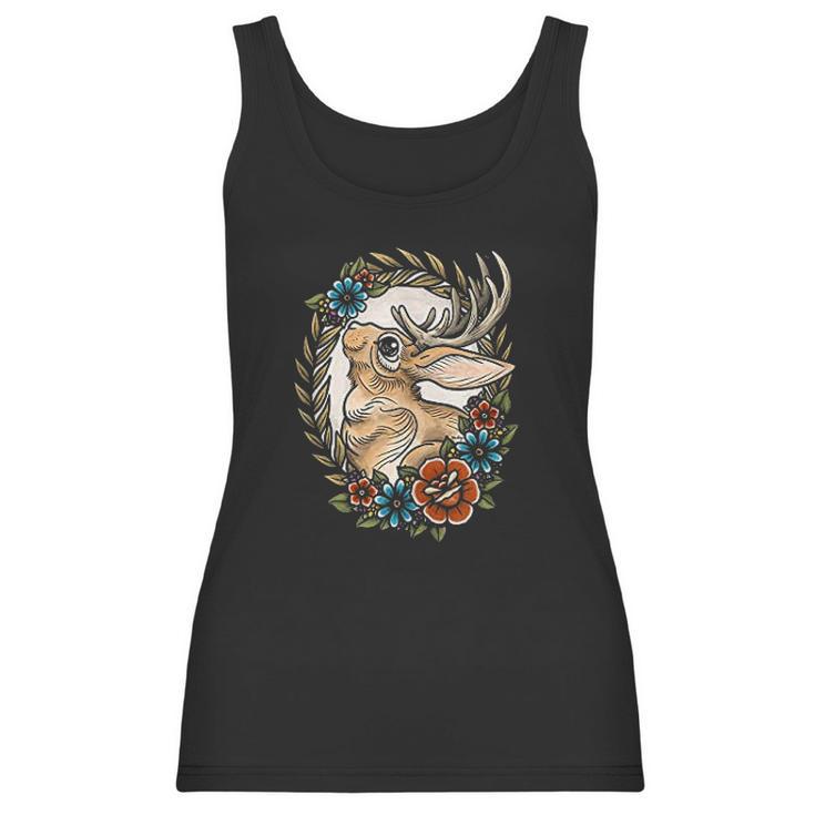 Jackalope With Flowers Women Tank Top