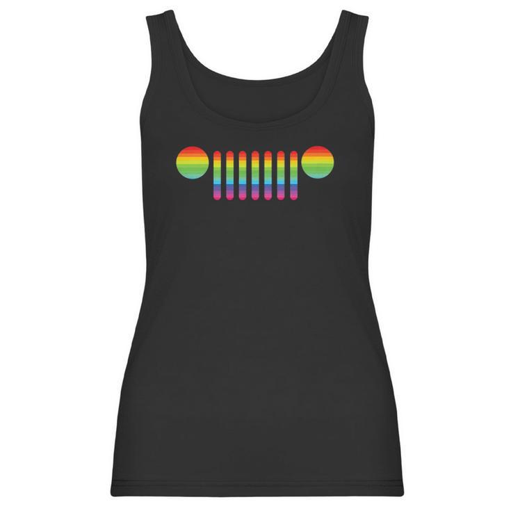 Womens Jeep Pride 7-Slot Grille Rainbow Women Tank Top