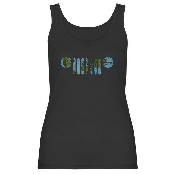 Womens Jeep Theres Only One Earth Jeep Grille Women Tank Top