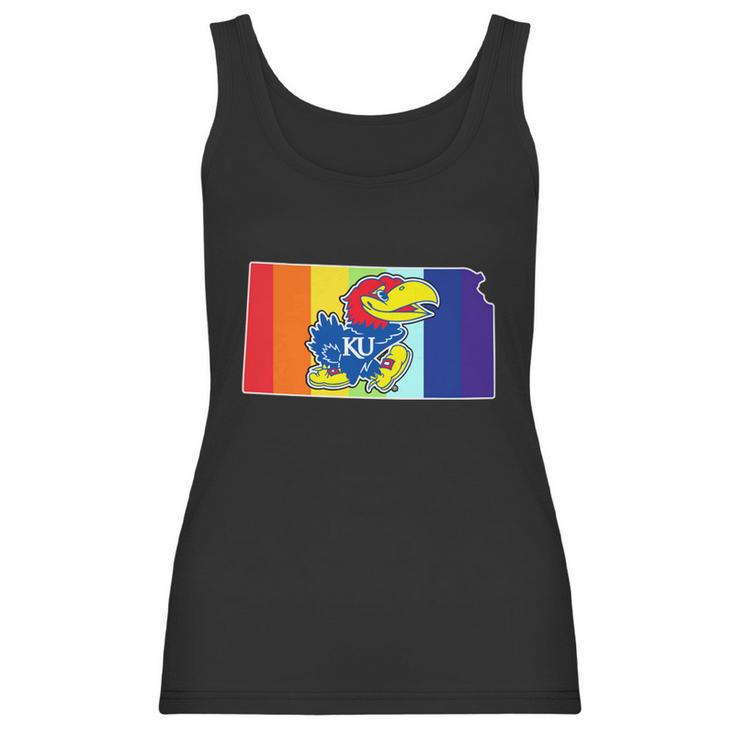 Kansas Jayhawks Rainbow Women Tank Top