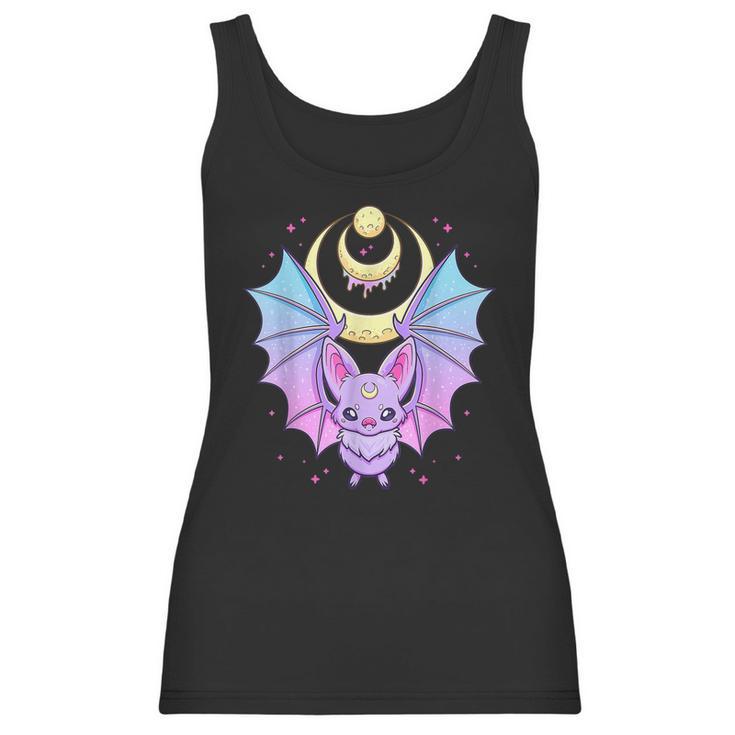 Kawaii Pastel Goth Cute Creepy Crescent Moon Bat Men Women T-Shirt Graphic Print Casual Unisex Tee Women Tank Top